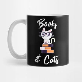 Books And Cats  Cat Lover Book Lover Nerd Cat Gift Mug